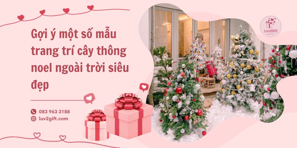 Trang trí cây thông noel ngoài trời