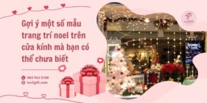 mẫu trang trí noel trên cửa kính